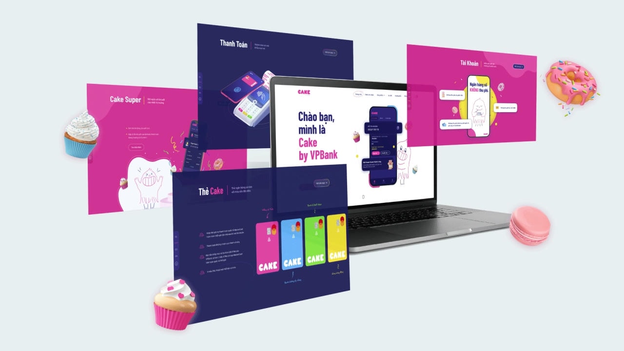 Giao diện của website cũng được chú trọng và đúng với tinh thần Dễ như ăn Cake