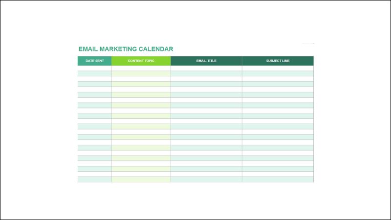 Mẫu kế hoạch Email Marketing