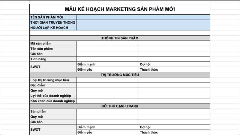 Mẫu kế hoạch truyền thông cho sản phẩm mới