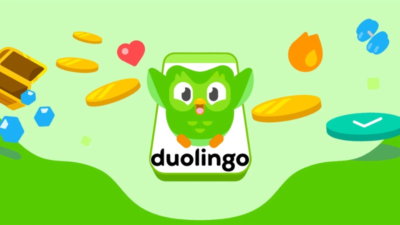 Duolingo áp dụng "Gamification" với streak, bảng xếp hạng và huy hiệu để tạo động lực học tập