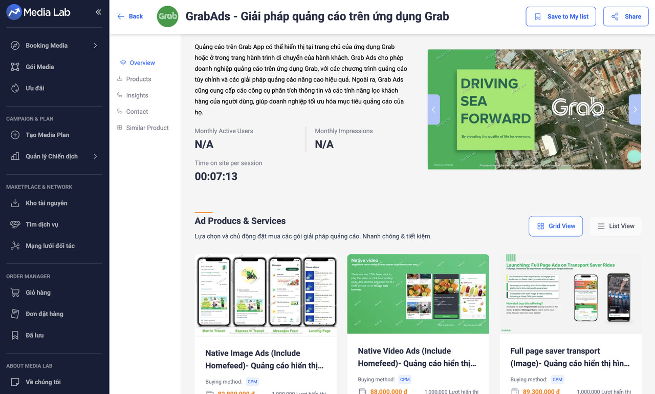 Khám phá giải pháp quảng cáo Grab Ads với Media Lab