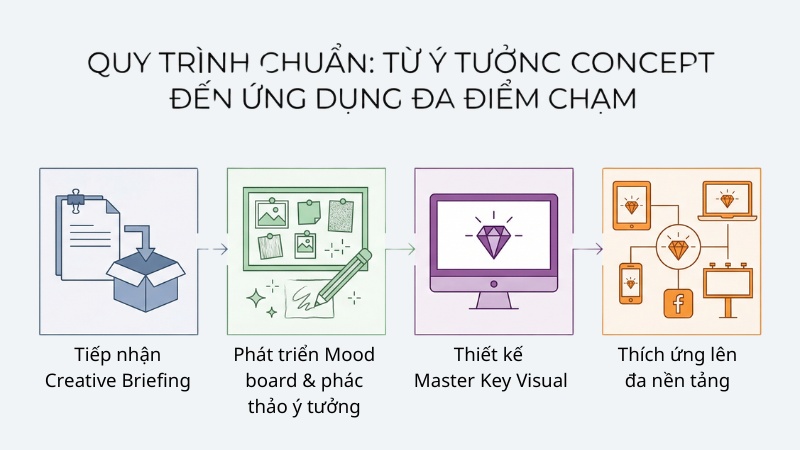 Quy trình chuẩn: Từ ý tưởng Concept đến ứng dụng đa điểm chạm