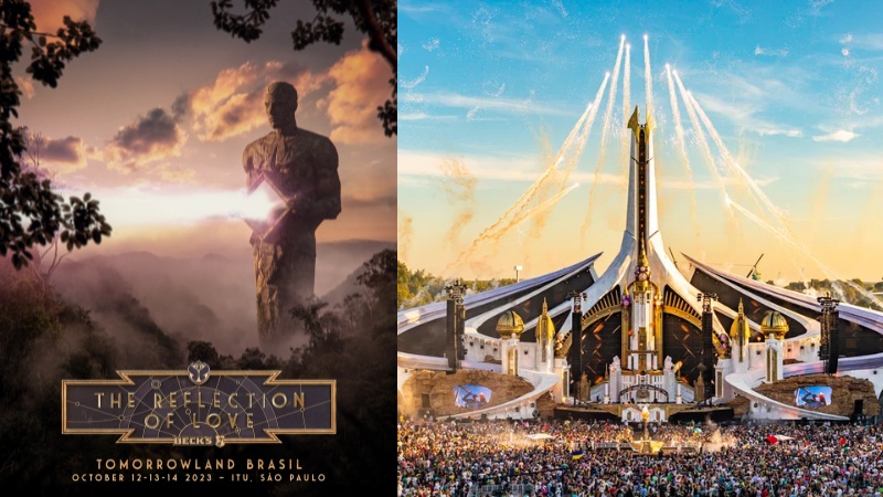 a collage of a movie poster and a large crowd