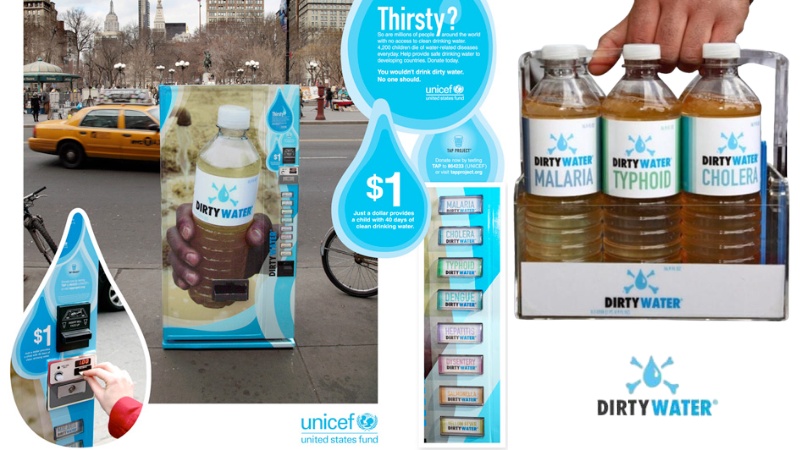 UNICEF với chiến dịch "Dirty Water Vending Machine"