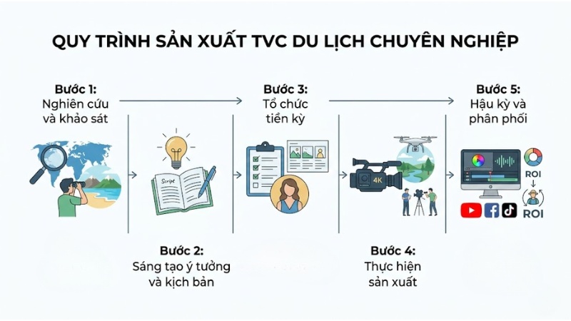 Quy trình sản xuất TVC du lịch chuyên nghiệp