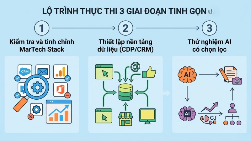 Lộ trình thực thi 3 giai đoạn tinh gọn