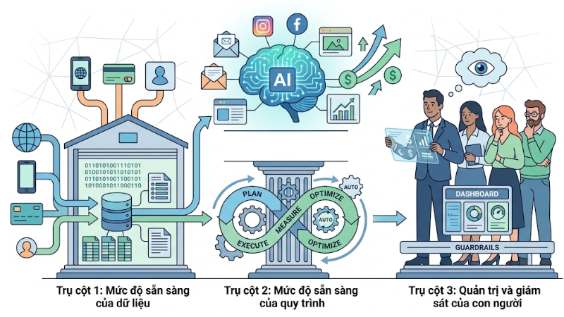 Điều kiện để triển khai AI marketing hiệu quả: Dữ liệu, quy trình và con người