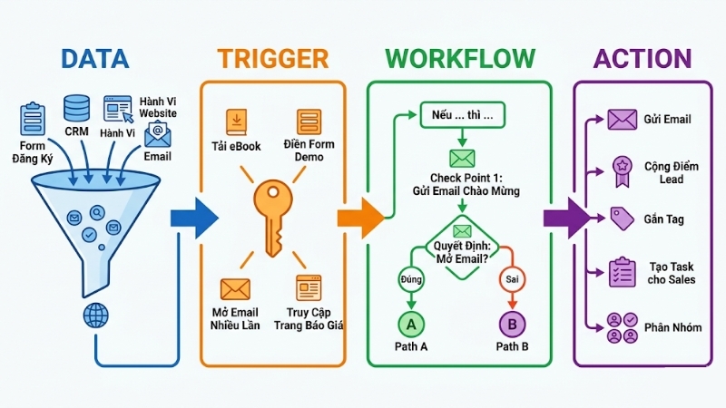 4 thành phần cốt lõi của một hệ thống marketing automation