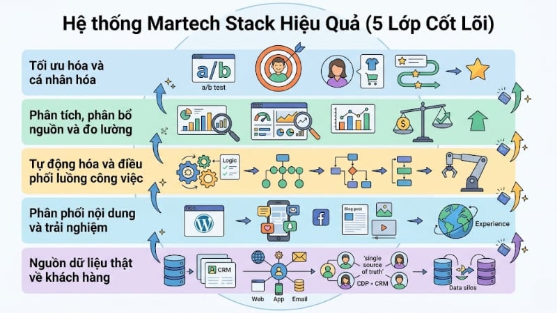 5 lớp công nghệ cốt lõi trong một hệ thống hiệu quả