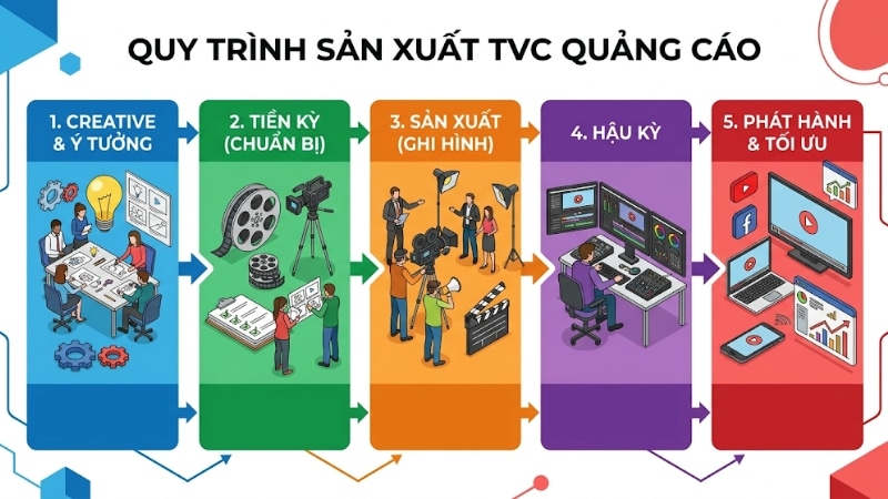 5 giai đoạn cốt lõi trong quy trình sản xuất TVC quảng cáo chuyên nghiệp